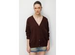 Langer Rippstrick-Cardigan Mit V-Ausschnitt Und Knopfverschluss