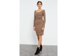 KöRperbetontes Midikleid Mit Rundhalsausschnitt