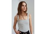 Gestreifte Rippstrick äRmellose Cami-Bluse