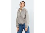 ÜBergroßEr Half-Zip PlüSch Hoodie