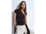 Schlanke Passform Off-Shoulder-Jersey-Bluse Mit BindeschnüRung