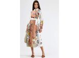 Blumen-Maxi-Kleid Mit Knopfverschluss