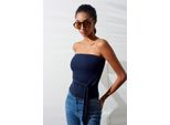 TräGerlose Slim-Fit-Jersey-Bluse Mit Bindedetail