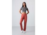 Damen Fleece-Sweatpants Mit Geradem Bein