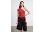 Schlanke Passform Off-Shoulder Jersey-Bluse Mit BindegüRtel