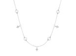 Collier "SüßWasser-Perlen Und Zirkonia, Silber 925", Silber, Giorgio Martello Milano, Halsketten, Damen, 45Cm, Silber 925 (Sterlingsilber), Collier