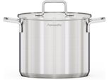 Suppentopf Hanseatic "Daily", Silberfarben, H:18Cm Ø:22Cm, TöPfe, Suppentopf, Handfreundliche Griffe, Literskala, Glasdeckel, Induktion