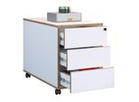 Container Vcm "Holz Rollcontainer BüRocontainer Salia 3 Schublade", Weiß, B:42Cm T:70Cm, Obermaterial: 100% Holz Wood., Rollwagen, Rollcontainer