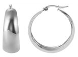 Paar Creolen Adelia´S "Damen Creolen Aus Poliertem Edelstahl Ø 31 Mm", Silber, Ohrringe, Damen, Damen, Edelstahl