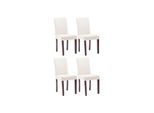 CLP 4Er Set Esszimmerstuhl Ina Stoff Cappuccino Farbe:Creme;Gestell Farbe:Cappuccino