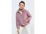 ÜBergroßEr Halbzip-PlüSch-Sweatshirt