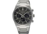 Chronograph Seiko, Silber (Silberfarben, Grau), Armbanduhren, Damen, Chronograph, Quarzuhr, Armbanduhr, Herrenuhr, Damenuhr, Stoppfunktion, Datum