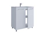 Waschtisch Vcm "2-Tlg. Stand Waschplatz Waschtisch Badinos DrehtüR", Weiß, B:80Cm T:46Cm, Waschtische, Waschtisch