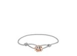 Armband Liebeskind Berlin "Schmuck Geschenk Edelstahl Textil Armkette The D-Link Mini", Rosa (RoséGoldfarben, Grau), ArmbäNder, Damen, 21Cm, Edelstahl Textil, Edelstahl, Textil, Armband