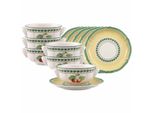 Tasse Villeroy & Boch "Suppentassen Mit Untertassen French Garden Fleurence 240 Ml 6Er Set Bunt", Bunt, B:17Cm H:7,6Cm Ø:17Cm, Porzellan, TrinkgefäßE, Tasse, SpüLmaschinengeeignet, Mikrowellenfest