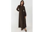 Maxi-Kleid Mit Langen ÄRmeln Und GewöLbtem Detail
