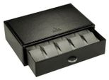 Uhrenetui für 10 Uhren, Schwarz, aus italienischem Leder, Germany