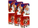 TSI GeschenktüTen Set Nikolaus, 6-Teilig, 3 X Motiv „Nikolaus In Landschaft“/3 X Motiv „Nikolaus Vor Blauem Himmel“, Pp-Folie, Blau