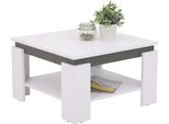 Couchtisch Hela "Tim", Weiß (Weiß, Anthr), B:68Cm H:41Cm T:68Cm, Tische, Couchtisch, Mit Ablageboden, Quadratisch Oder Rechteckig