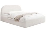 Polsterbett Puro Mit Bettkasten, Weiß Boucle 200 X 200 Cm – Mit Metall-Lattenrost