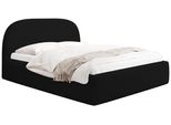 Polsterbett Puro Mit Bettkasten, Schwarz Boucle 200 X 200 Cm – Mit Metall-Lattenrost