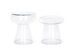 Beistelltisch 2Er-Set Glas Transparent Rund Laguna/Caldera