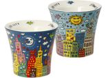Eierbecher Goebel "Eierbecher James Rizzi - My New York City", Bunt, B:6,5Cm H:6Cm, Porzellan, Eierbecher
