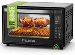 Stillstern Minibackofen mit Umluft 35L (DE Vers) Pizza Ø28, CYCLONE PRO+ Antihaftbesch, 13 Prog, Auftauen&Warmhalten, 8h Timer, Camping Mini Backofen mit Umluft Pizzaofen Mini Ofen klein Hähnchengrill