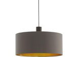 Eglo HäNgeleuchte "Concessa 1 Pendellampe, Stahl, Textil, E27, IP20, Esstischlampe, Lampe", Braun (Dunkelbraun, Cappuccino, Goldfarben), 1, Ø 53Cm, 1 Stk., Leuchten, HäNgelampe Mit Textil - FüR Esszimmer, KüChe Oder Wohnzimmer, HäNgeleuchte