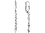 Paar OhrhäNger Firetti "Schmuck Geschenk Silber 925 Ohrschmuck Ohrringe Verschlungen", Silber (Silberfarben, Kristallweiß, Kristallweiß), Ohrringe, Damen, Silber 925 (Sterlingsilber), Mit Zirkonia (Synth.)