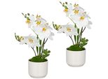 Kunstorchidee Creativ Green "Orchidee Phalaenopsis", Weiß, H:30Cm, Kunststoff, Kunstpflanzen, Mit Real-Touch-BlüTen