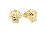 Paar Ohrstecker "Silberohrstecker Muschel-Optik Gelbgoldfarben Vergoldet", Gold (Gelbgoldfarben, Kristallweiß, Kristallweiß), Aniston Jewelry & Watches, Ohrringe, Damen, Silber 925 (Sterlingsilber), Mit Zirkonia (Synth.)