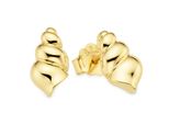 Paar Ohrstecker "Silberohrstecker Muschel-Optik Gelbgoldfarben Vergoldet", Gelbgoldfarben, Aniston Jewelry & Watches, Ohrringe, Damen, Silber 925 (Sterlingsilber)