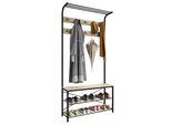 Schuhregal Vcm "Metall Garderobe KleiderstäNder Schuhregal Taliro", Honig, Eiche, B/H/T: 90Cm X 30Cm, Garderobenpaneele, Schuhregal