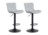 CLP 2Er Set Barhocker Emma Kunstleder Farbe:Grau;Material:Kunstleder