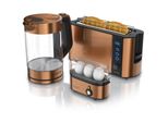 Arendo Frühstücksset 3 teilig, Wasserkocher, Toaster, Eierkocher