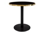 Casa Padrino Luxus Esstisch Schwarz / Gold 70 x H. 76 cm - Designer Esszimmermöbel