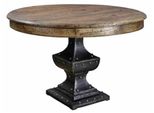 Casa Padrino Massivholz Esstisch Braun / Schwarz Ø 122 x H. 76 cm - Esszimmermöbel