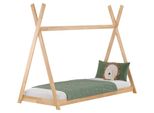 Holz-Bett in Tipi-Form, Kinderbett 90x200 Buche massiv geölt, Zubehör wählbar V-60.71-09ohne Zubehör