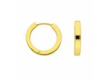 Paar Creolen Adelia´S "15,2 Mm ⌀ Creolen Ohrringe 925 Silber Vergoldet – Goldohrringe", Gold, Ohrringe, Damen, Damen, Silber 925 (Sterlingsilber), Goldohrringe