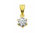 KettenanhäNger Adelia´S "AnhäNger 925 Silber Vergoldet Mit Zirkonia – GoldanhäNger", Gold, SchmuckanhäNger, Damen, Mit Zirkonia, Silber 925 (Sterlingsilber), KettenanhäNger, GoldanhäNger