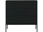 Kommode Woood "Adam", Schwarz, B:94Cm H:93Cm T:52Cm, Holzwerkstoff, Sideboards, Kommode, Schubkasten-Kommode, B 94 Cm X H 93 Cm