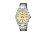 Quarzuhr, Edelstahlfarben, Gelb, Casio Timeless Collection, Armbanduhren, Herren, Quarzuhr, Armbanduhr, Damenuhr, Herrenuhr, Edelstahlarmband, Analog, Tag