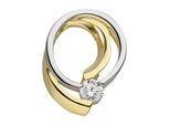 KettenanhäNger Jobo "AnhäNger Mit Zirkonia", Gold (Gelbgold 333, Weiß), SchmuckanhäNger, Damen, Gelbgold 333, KettenanhäNger, 333 Gold Bicolor