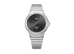 Quarzuhr, Edelstahlfarben, Schwarz, Casio Timeless Collection, Armbanduhren, Damen, Quarzuhr, Armbanduhr, Damenuhr, Edelstahlarmband, Analog