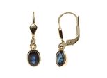 Paar OhrhäNger Jobo, Gelb (Gelbgold 585), Ohrringe, Damen, Gelbgold 585, Oval 585 Gold Mit Safir