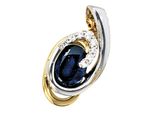 KettenanhäNger Jobo "AnhäNger SaphiranhäNger 15 Mm", Gelbgold 585, Blau, SchmuckanhäNger, Damen, P1 = Bei 10-Facher VergrößErung Erkennbare EinschlüSse, Diamanten Gelbgold 585 WeißGold 585, Diamanten, Gelbgold 585, WeißGold 585, KettenanhäNger, 14 Karat 585 Gelbgold Bicolor Mit Saphir Und 8 Diamanten