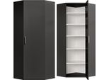 Mehrzweckschrank Procontour "Eckschrank Clara", Grau (Anthrazit), B:64Cm H:167Cm T:64Cm, SchräNke, Mehrzweckschrank, HöHe 167Cm, Mit Variabel Verstellbaren EinlegeböDen