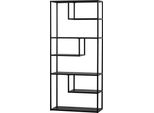 BüCherregal Woood "Teun", Schwarz, B:85Cm H:188Cm T:35Cm, Metall, Regale, BüCherregal, Aus Metall, Viel Platz, H 188 Cm X B 85 Cm