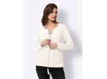 Strickjacke Heine, Damen, Gr. 40, Beige (Ecru), 100% Baumwolle, Unifarben, Strickjacken Strickjacke